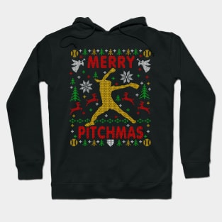 Fastpitch Pitcher Softball Ugly Christmas Sweater Party Hoodie